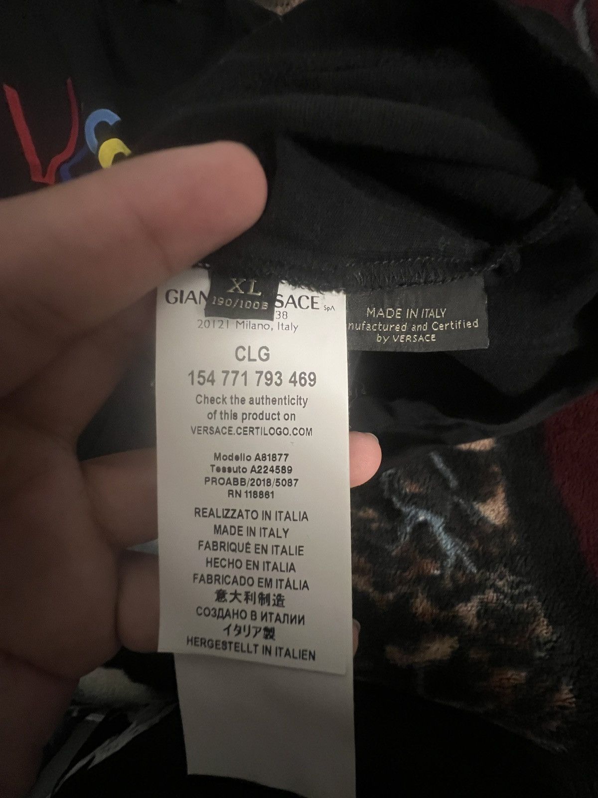 Versace Versace Muliti color Print Black Tee Size US XL / EU 56 / 4 - 4 Thumbnail