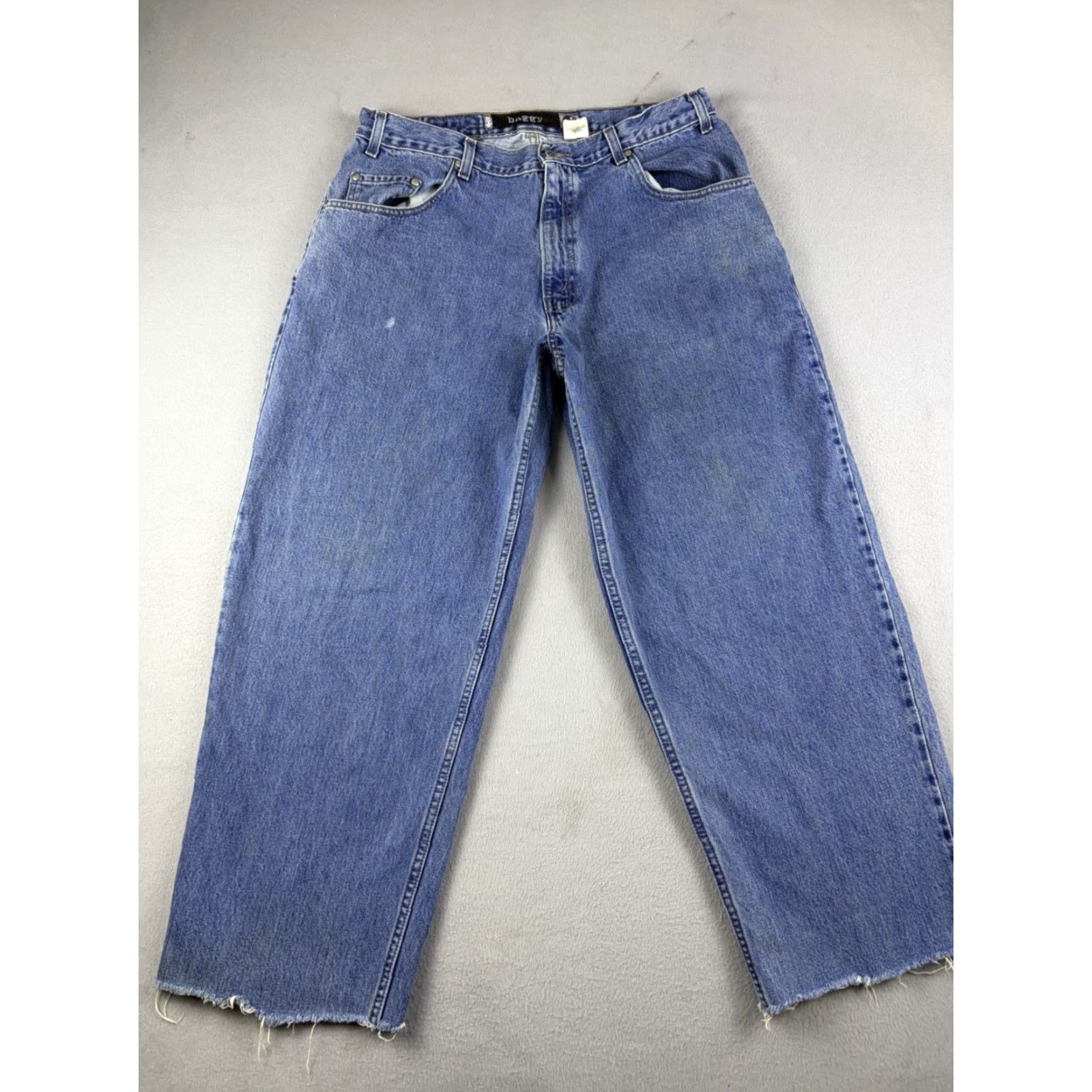 Denime VINTAGE Levi’s Silver Tab Baggy Jeans Men 36x30 Blue Denim 90s Relaxed Straight 32 Inseam 27 Inseam, Medium Wash, Zip Button, Denim, Men Size US 36 / EU 52 - 2 Thumbnail