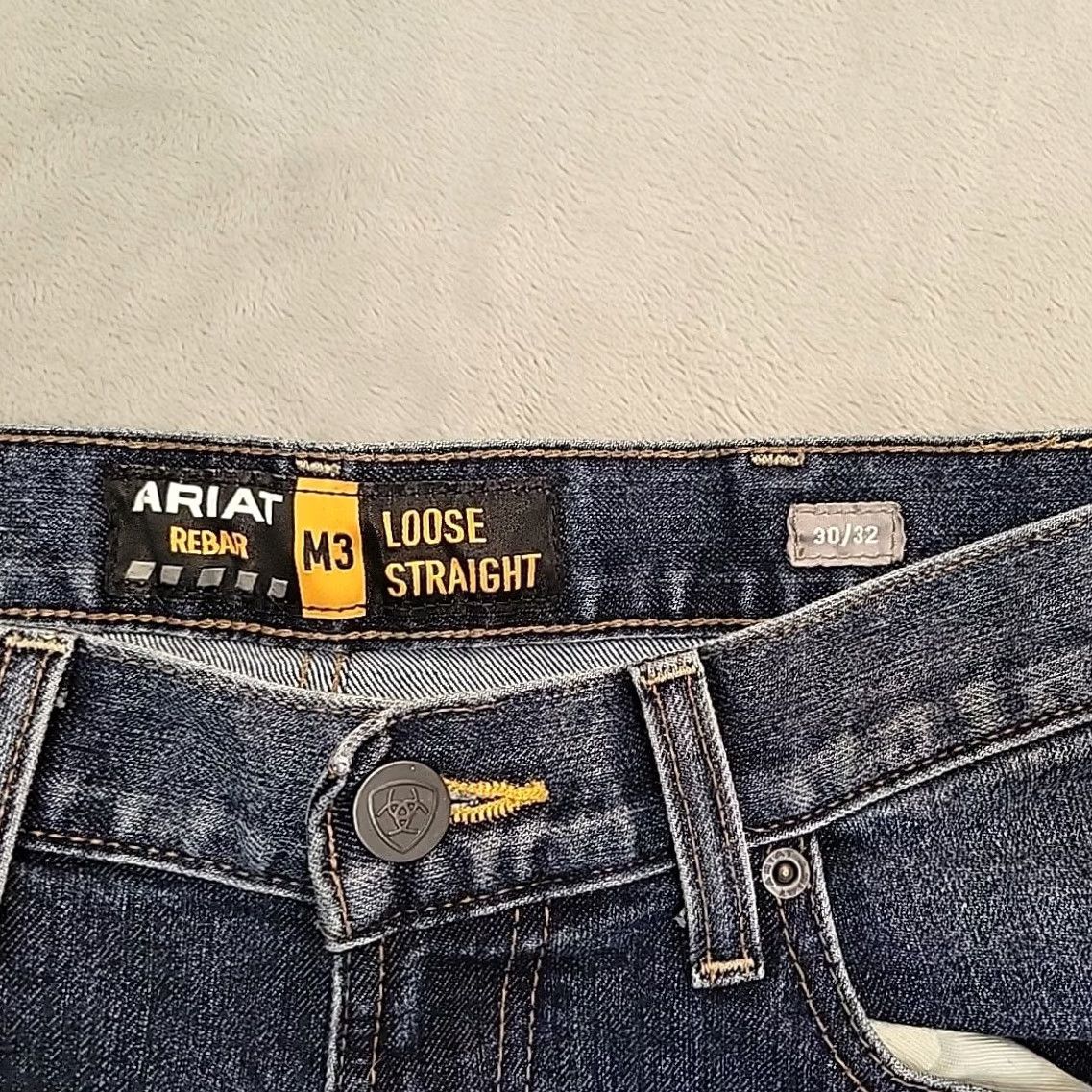 Ariat Ariat Jeans Men 30x32 Blue Denim Rebar Loose Straight Boot Fit Western Cowboy Jeans Size US 30 / EU 46 - 3 Thumbnail