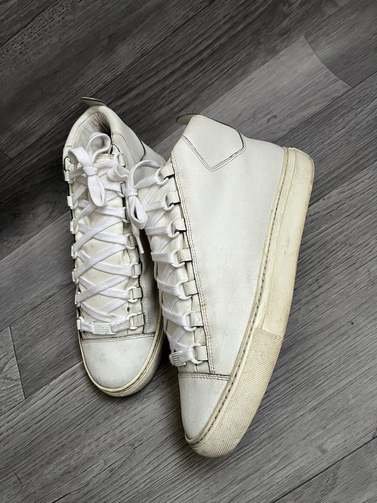 Balenciaga Balenciaga arena white hi-top leather sneakers sz39 Size US 5.5 / EU 38 - 1 Thumbnail