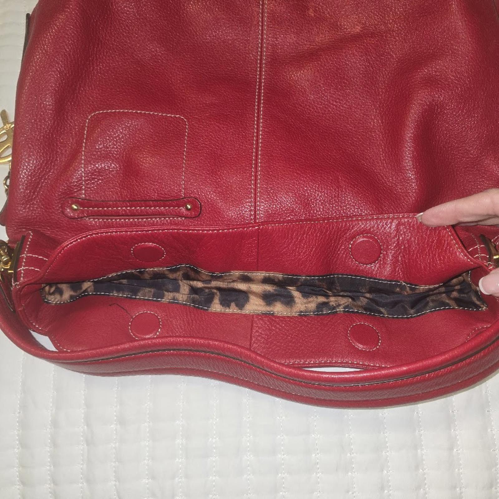 Other B Makowsky Cranberry Red Soft Pebbled Leather Hobo Size ONE SIZE - 6 Thumbnail