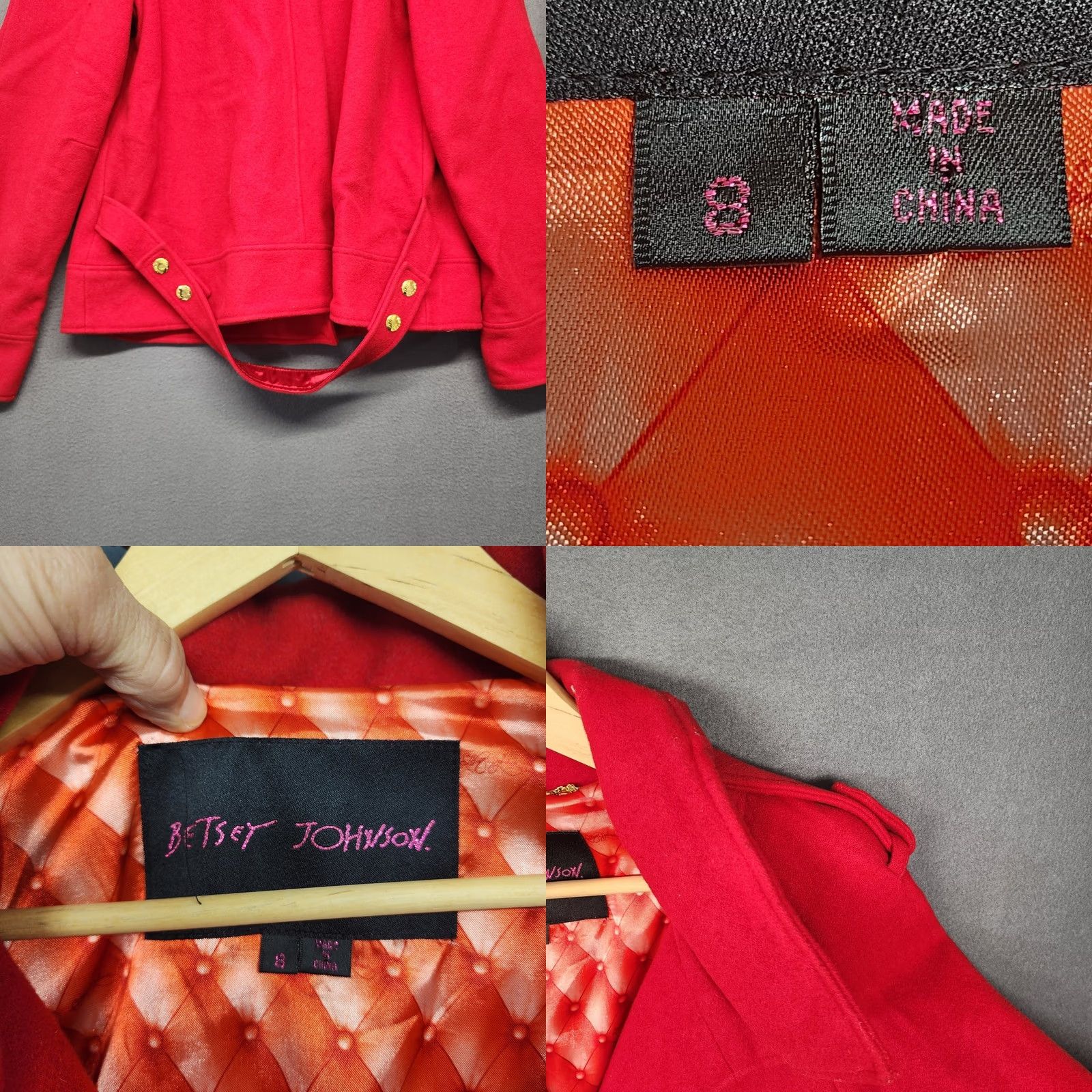 Betsey Johnson Betsey Johnson Pea Coat Womens 8 Red Wool Blend Classic Preppy Coat Jacket Womens 8 Red Wool Blend Pea Coat Betsey Johnson Womens 8 Red Pea Coat Size M / US 6-8 / IT 42-44 - 10 Thumbnail