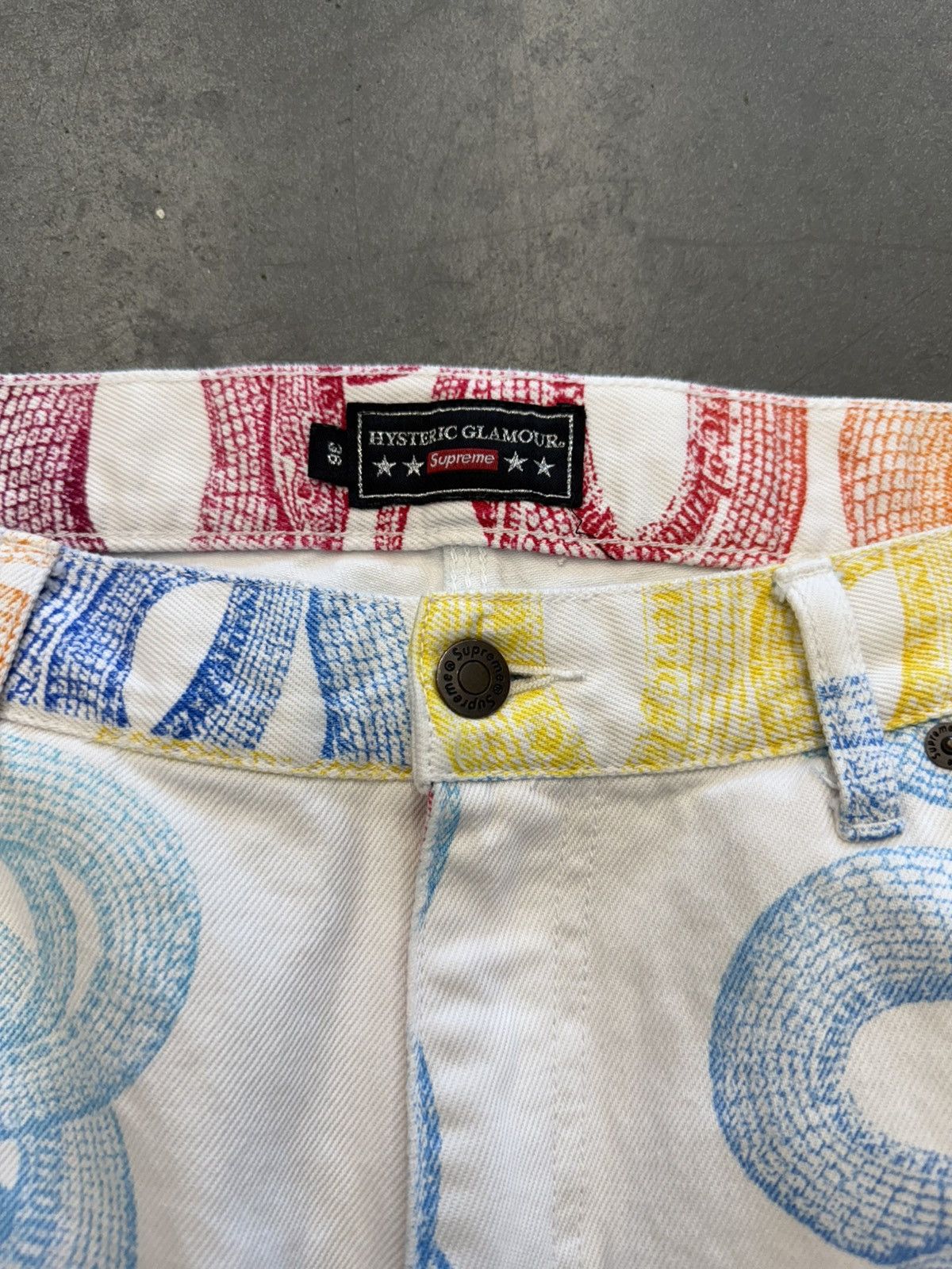 Hysteric Glamour × Supreme SS21 Supreme Hysteric Glamour Snake Double Knee Denim Pants Size US 36 / EU 52 - 7 Thumbnail