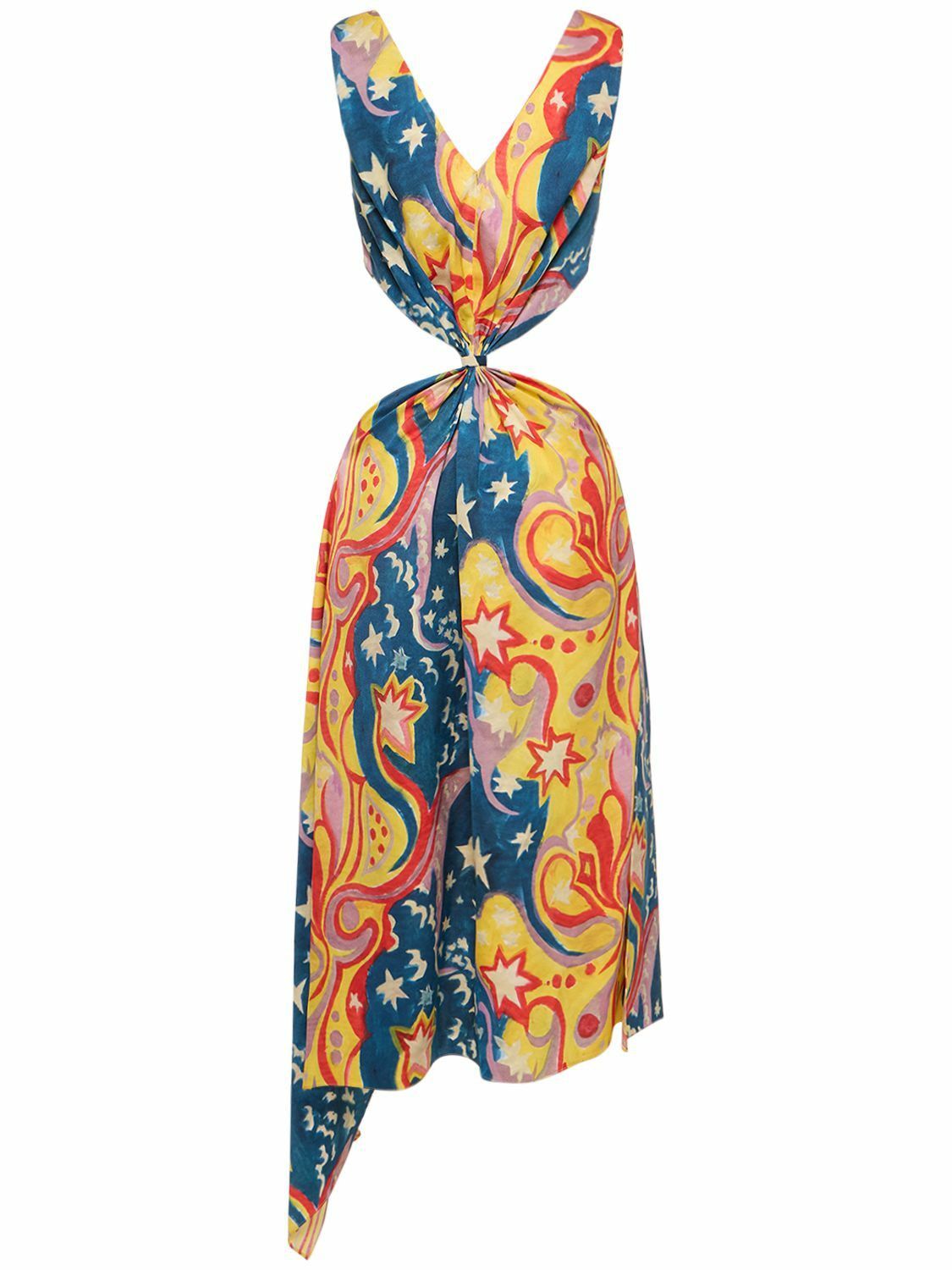 Marni o1y1025 Midi Dress in Multicolor Size XS / US 0-2 / IT 36-38 - 2 Thumbnail