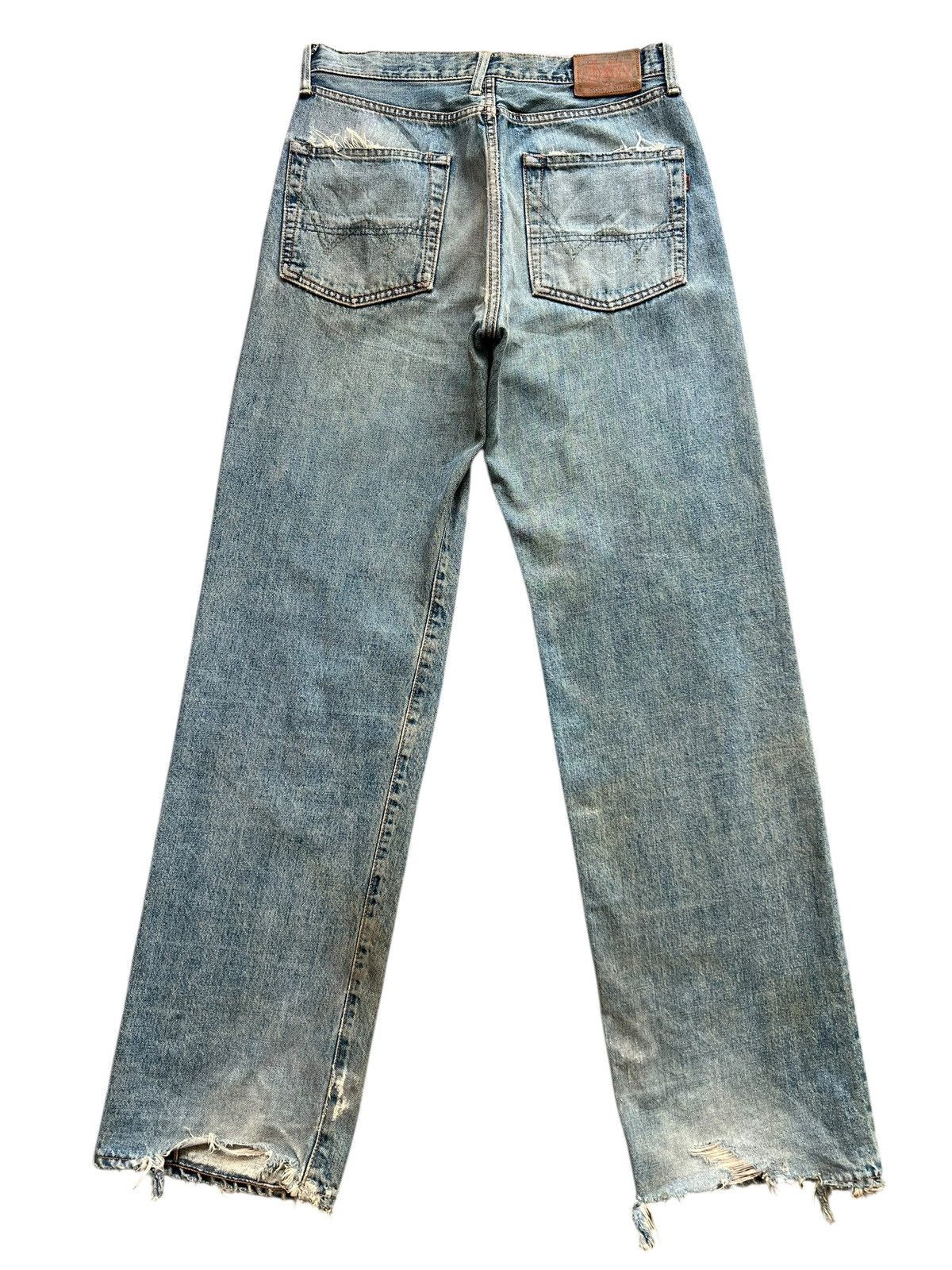 Edwin Vintage Edwin 505 Selvedge Distressed Denim Jeans 31x33 Size US 31 - 3 Thumbnail