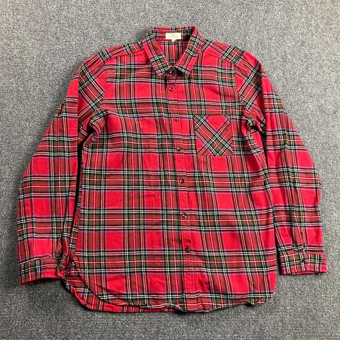 Z Supply Thread and Supply Flannel Top Women's Large Red Tartan Plaid