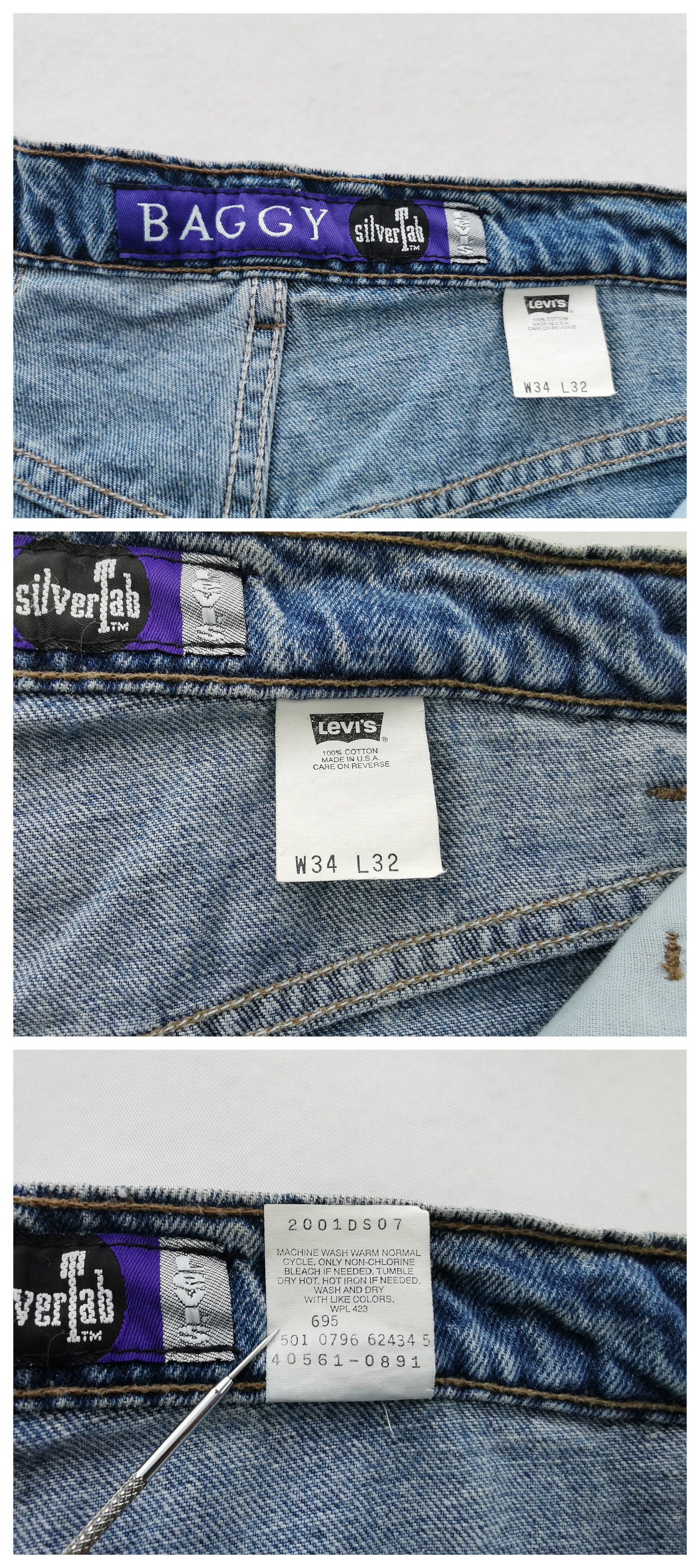 Levi's Vintage 90s Levis Silvertab Baggy Denim Made In USA Size 36 Size US 36 / EU 52 - 9 Thumbnail