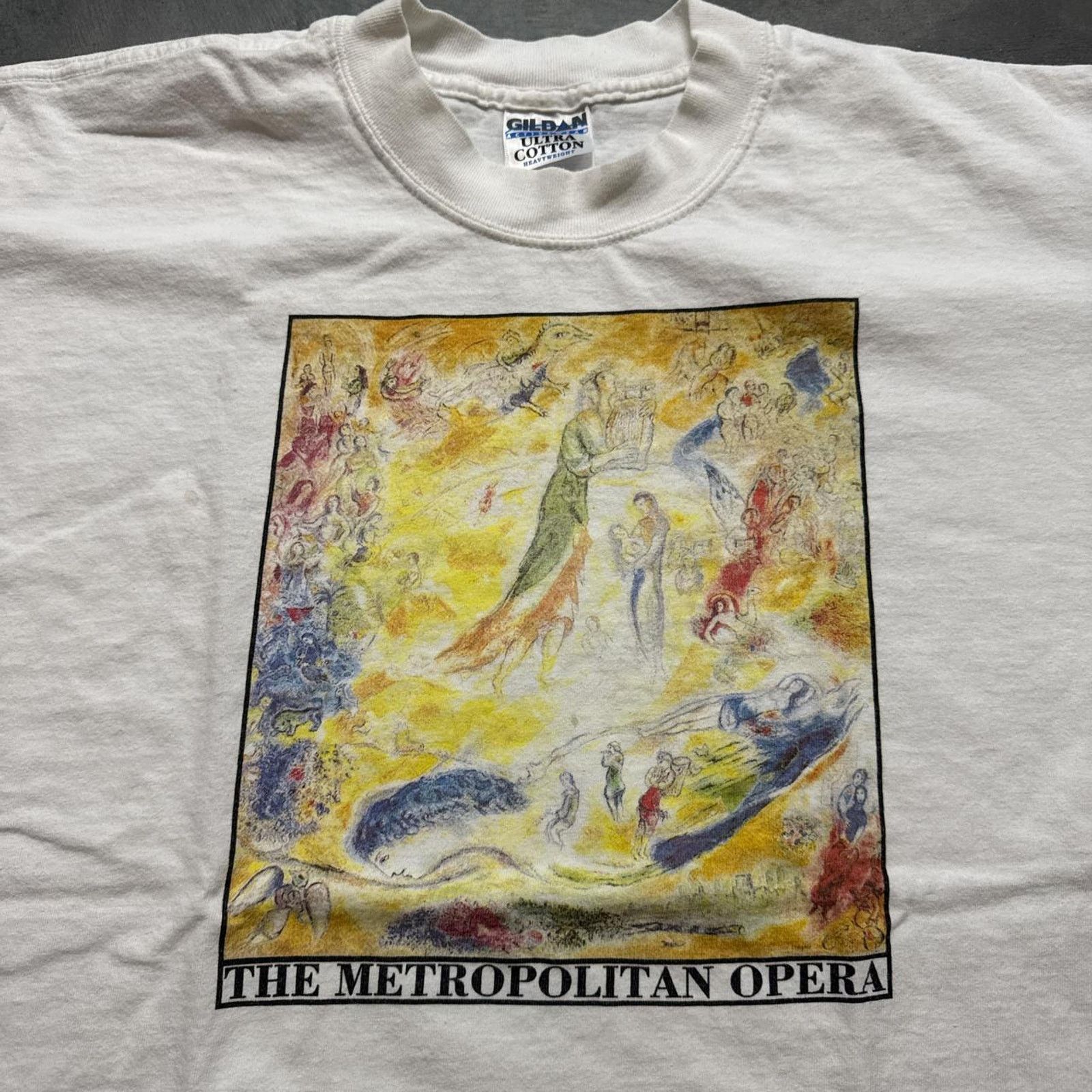 Vintage Vintage 90s Marc Chagall Metropolitan Opera Art T-Shirt Size US XL / EU 56 / 4 - 2 Thumbnail