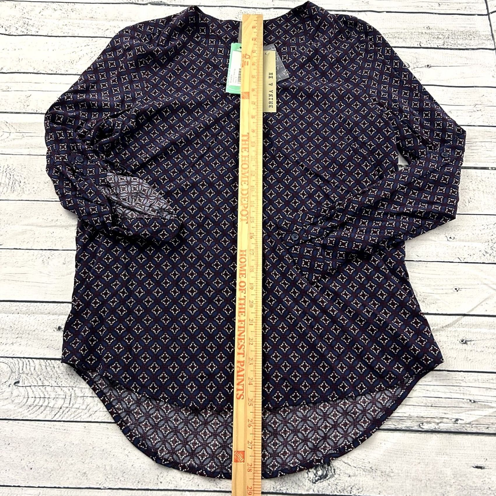 Vintage Brina & EM Lemmy V Neck Long Sleeve Top Women's Small Blue Shirt Size S / US 4 / IT 40 - 4 Thumbnail