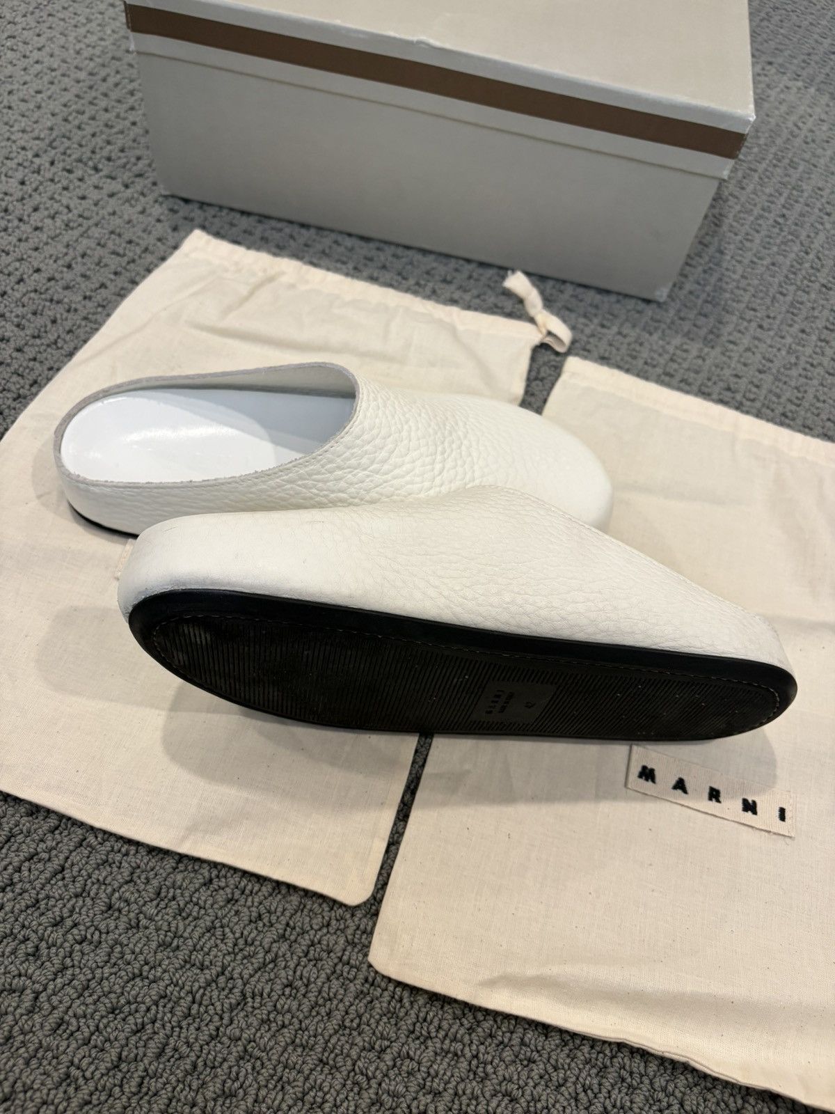 Marni Marni Fussbett Sabot mules in Ivory leather size 42 Size US 9 / EU 42 - 4 Thumbnail
