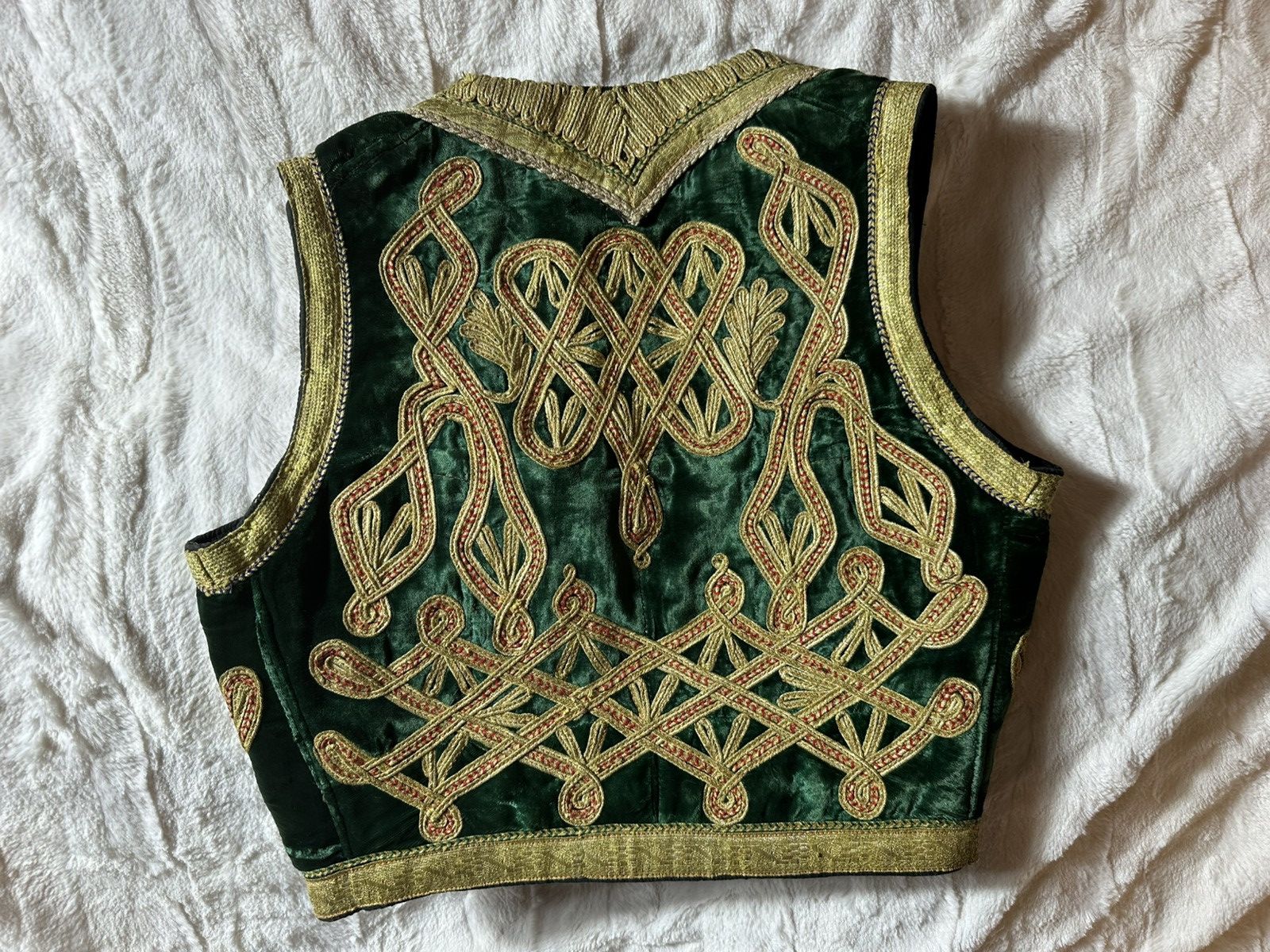 Other Antique Ottoman Emerald Green Velvet Vest – Gold Embroidery Size US S / EU 44-46 / 1 - 6 Thumbnail