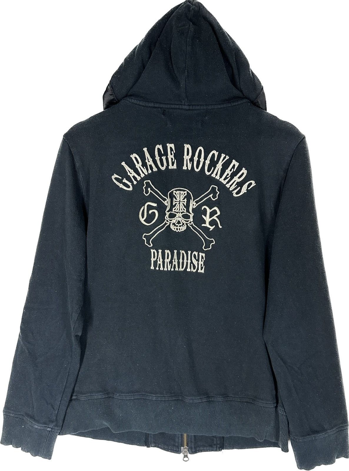 image of If Six Was Nine Jack Rose Garage Rockers Paradise Zipper Hoodie in Black, Men's (Size Medium)