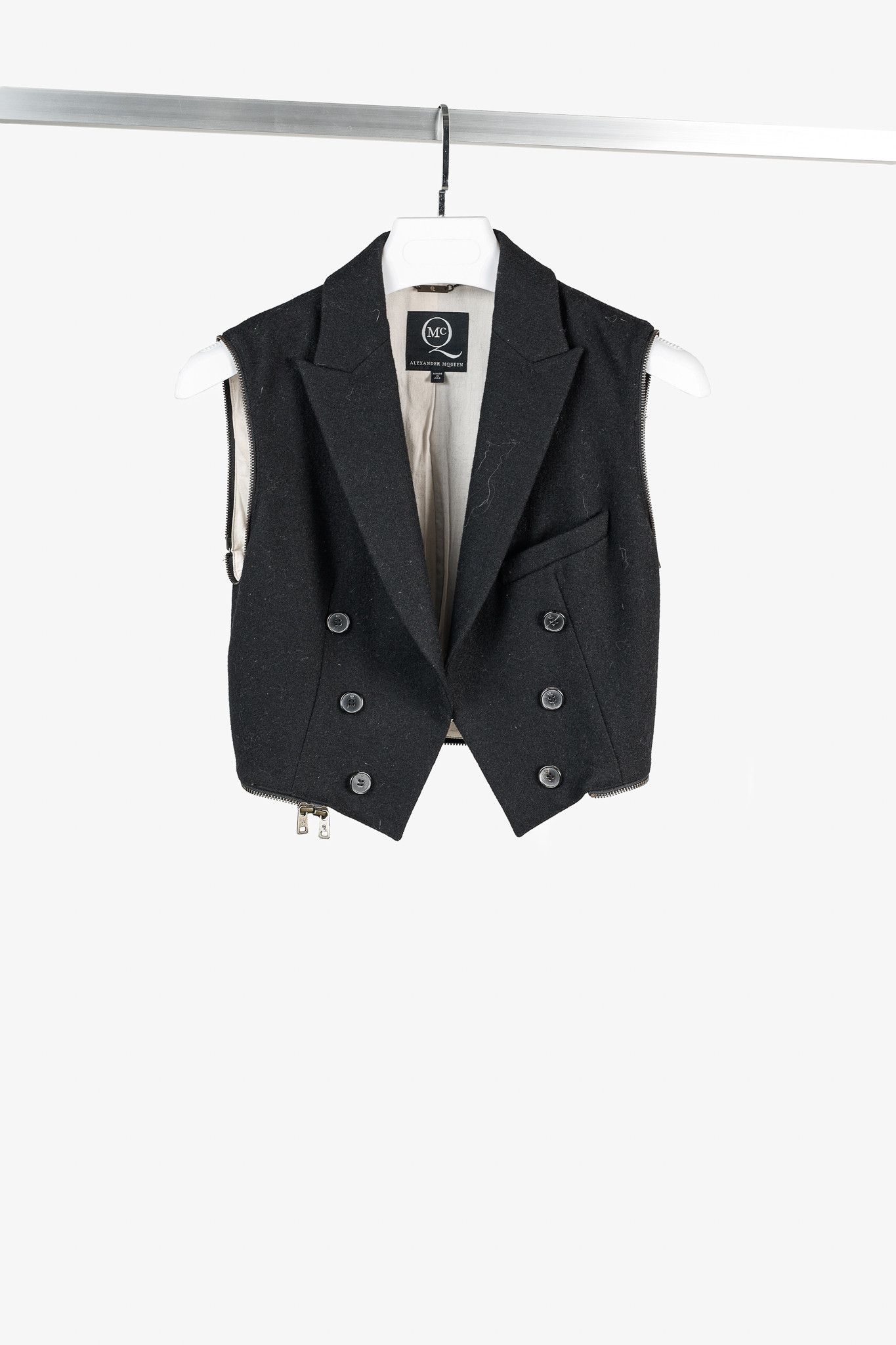 McQ Alexander McQueen McQ Alexander McQueen Black Wool Zippered Tail Coat Size S / US 4 / IT 40 - 2 Thumbnail