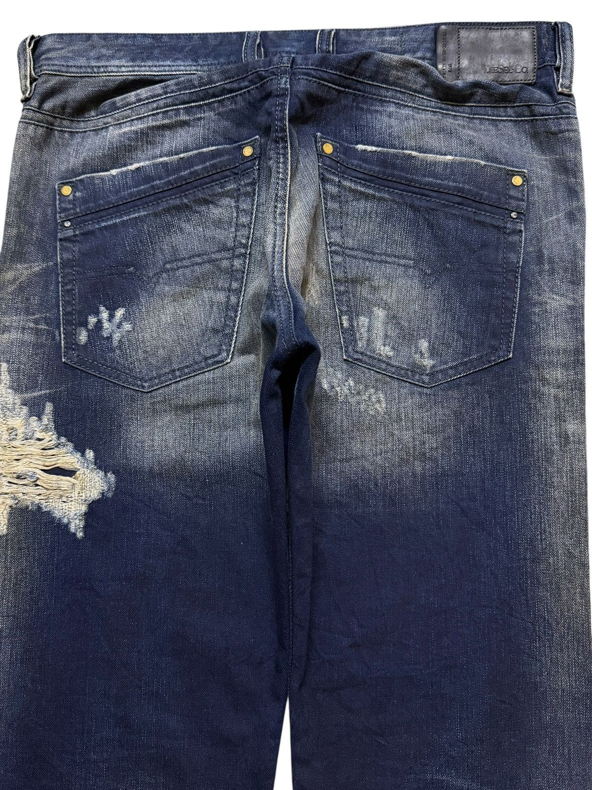 Diesel Vintage 90s Diesel Industry Mud Wash Faded Distress Sashiko Size US 33 - 4 Thumbnail