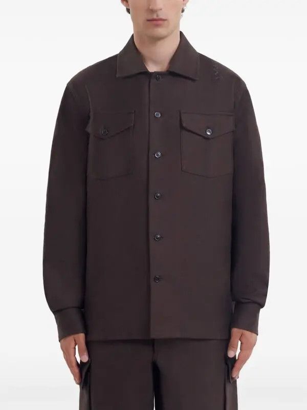 Marni o1w1db11125 Twill Shirt in Brown Size US L / EU 52-54 / 3 - 2 Thumbnail