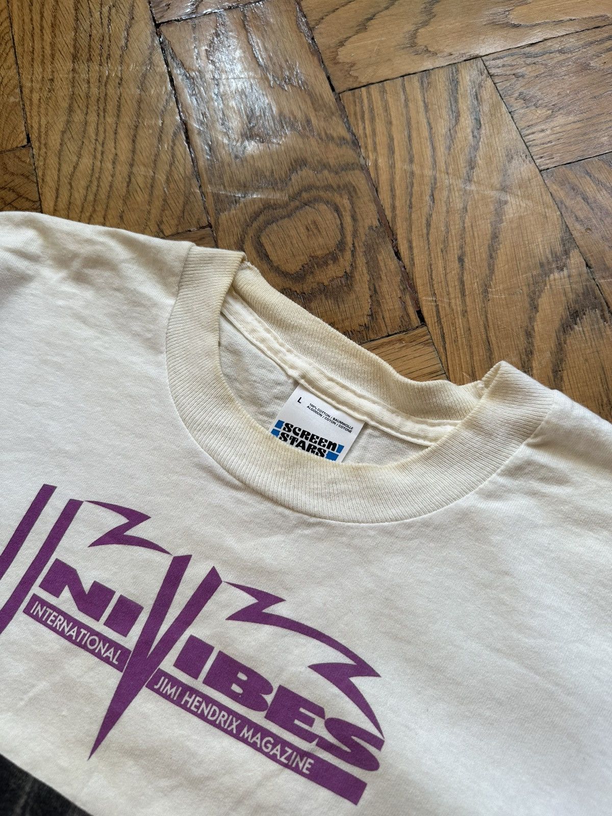 Band Tees × Vintage Jimi Hendrix Uni Vibes Screen Stars Vintage T Shirt Size US L / EU 52-54 / 3 - 4 Thumbnail
