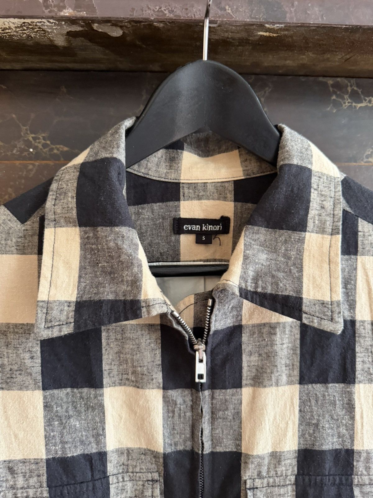 Evan Kinori Evan Kinori Zip Jacket - Cotton / Linen Check Size US S / EU 44-46 / 1 - 3 Thumbnail
