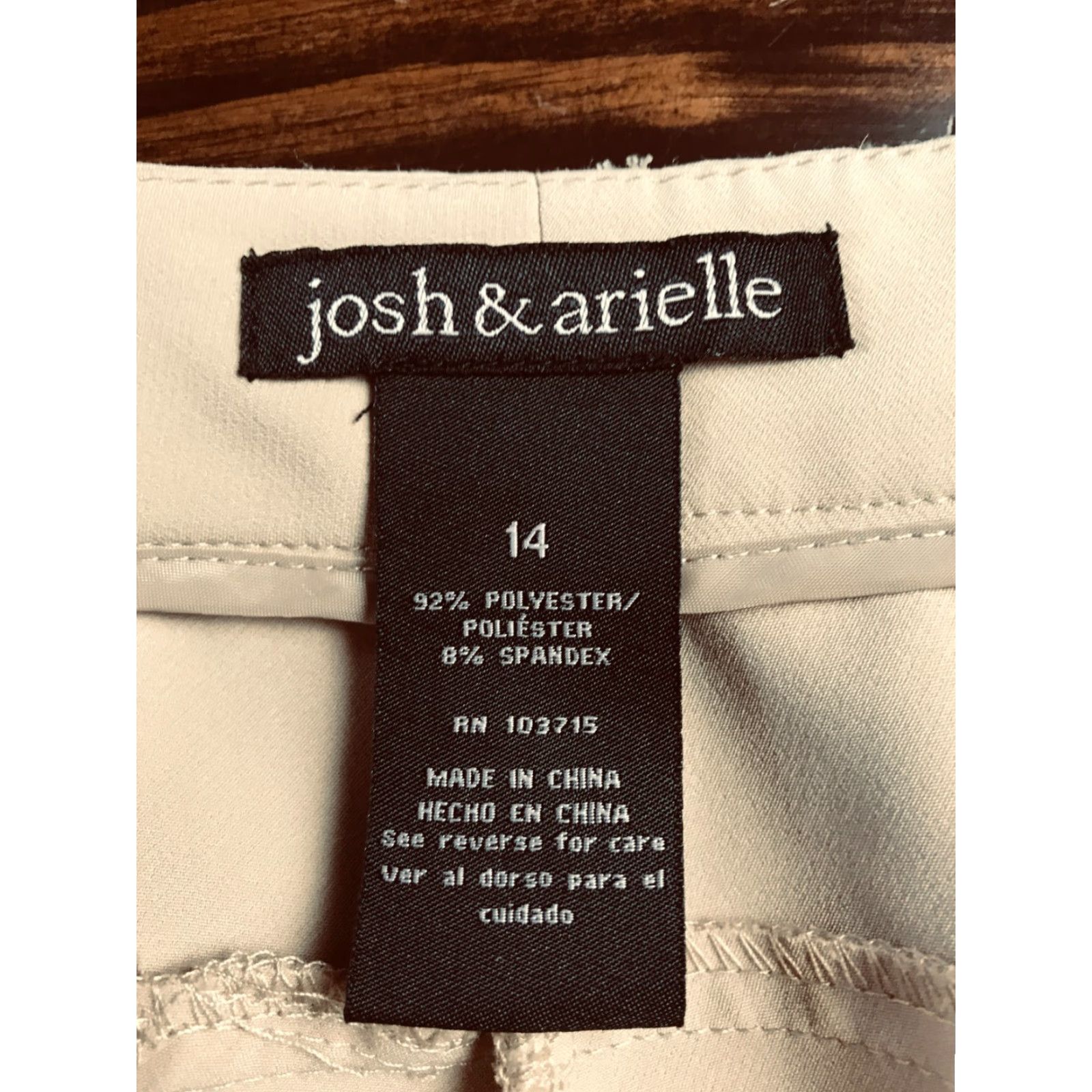 Vintage josh & arielle Women's Pants Cropped Dress Pants Straight Leg 14 Ivory Cream Size 36" / US 14 / IT 50 - 6 Thumbnail
