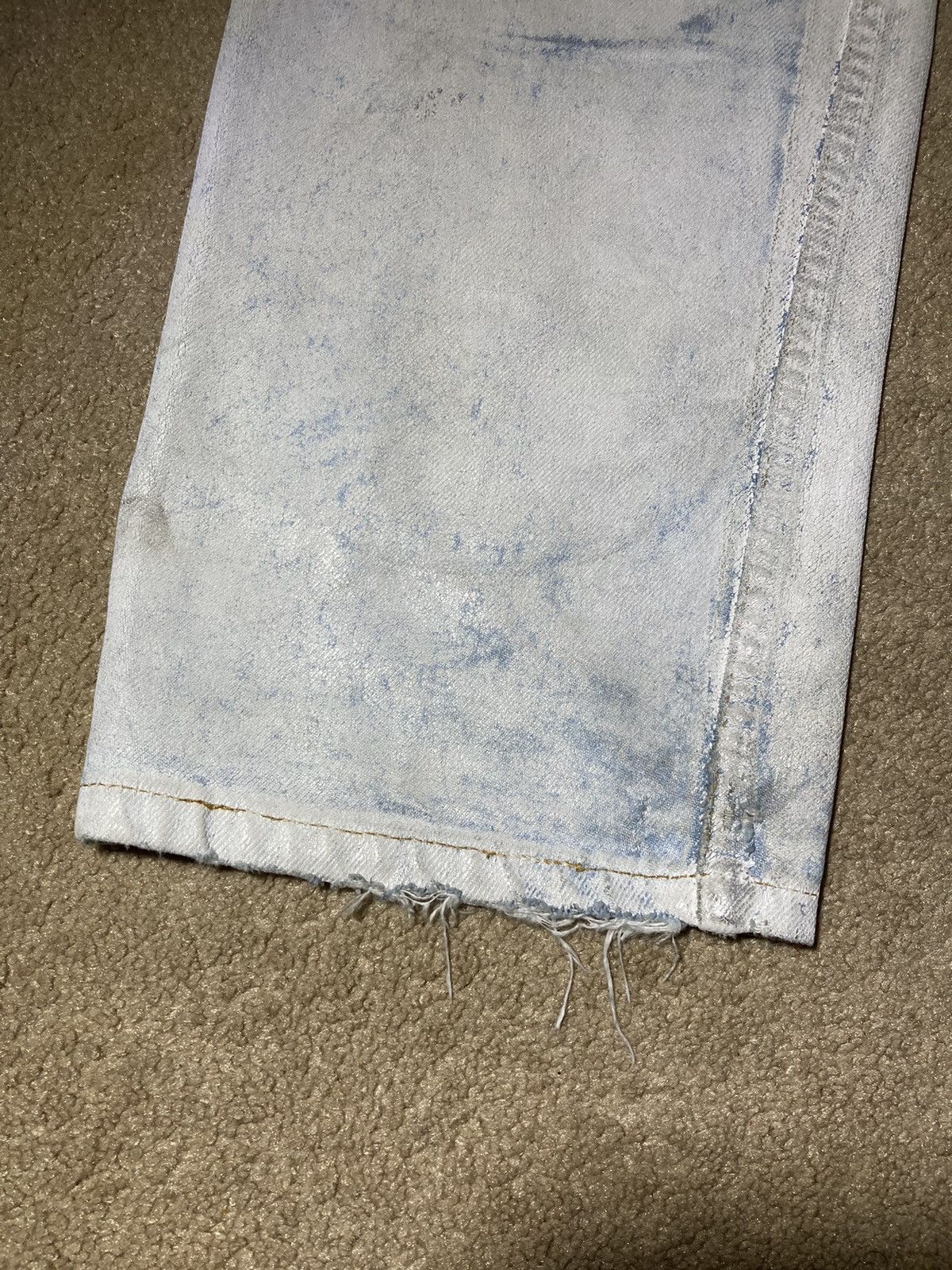 Maison Margiela 1999 Maison Margiela Painted Artisanal 0 10 90s White Jeans Size US 32 / EU 48 - 8 Thumbnail