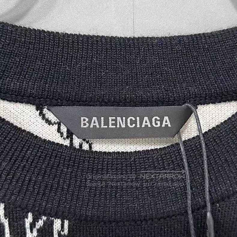Balenciaga Balenciaga Multi-element barrage print knit sweater Size US L / EU 52-54 / 3 - 5 Thumbnail