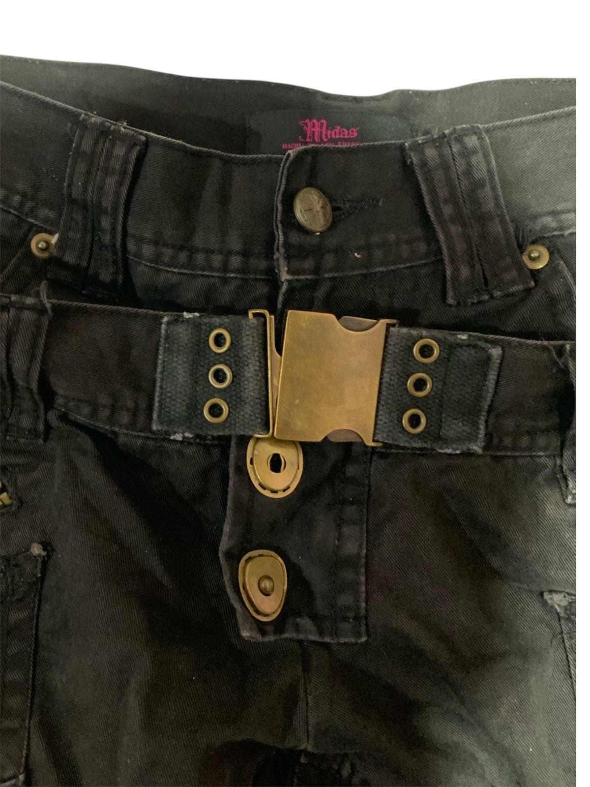 Japanese Brand 🐍 Midas Japan Double Waist Bondage Punk Gothic Pants Size US 31 - 5 Thumbnail