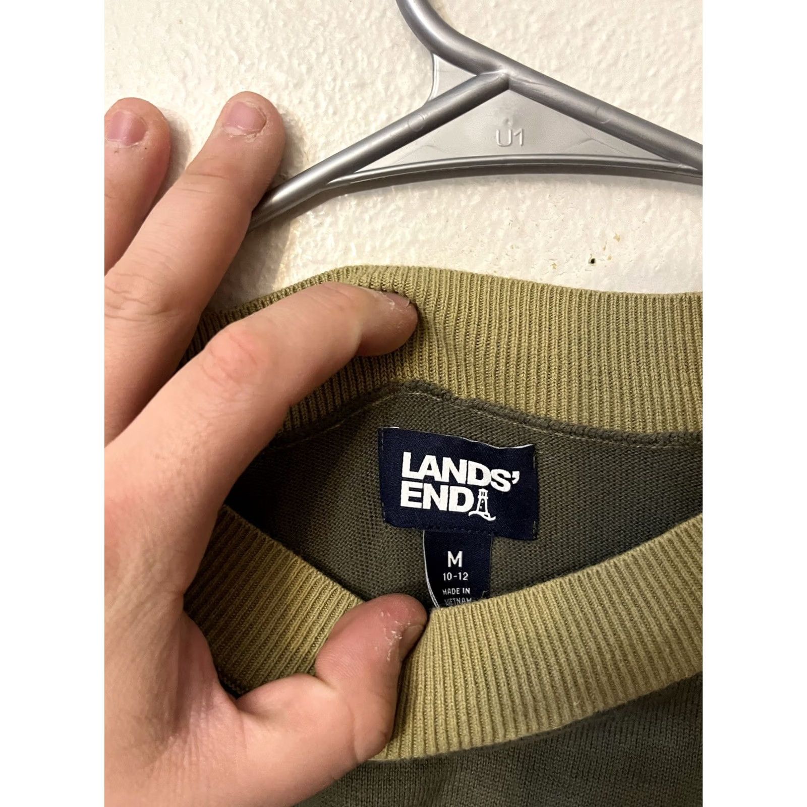 Lands' End Lands' End Women Sweater M Green 100% Cotton Pullover Preppy Cottage Size M / US 6-8 / IT 42-44 - 3 Thumbnail