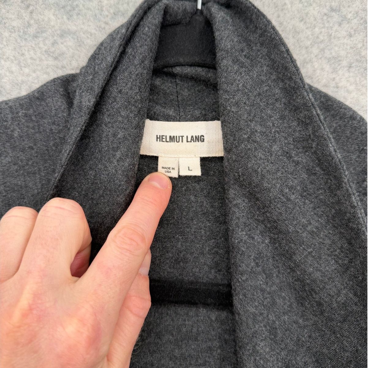 Helmut Lang Helmut Lang Sonar Shawl Collar Gray Wool Moto Jacket LARGE Size L / US 10 / IT 46 - 2 Thumbnail