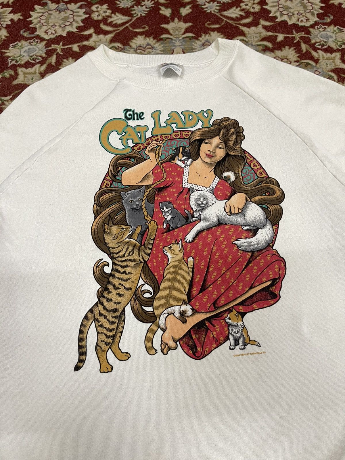 Cartoon Network VINTAGE 1994 THE CAT LADY CARTOON RARE SWEATSHIRT Size US XL / EU 56 / 4 - 5 Thumbnail
