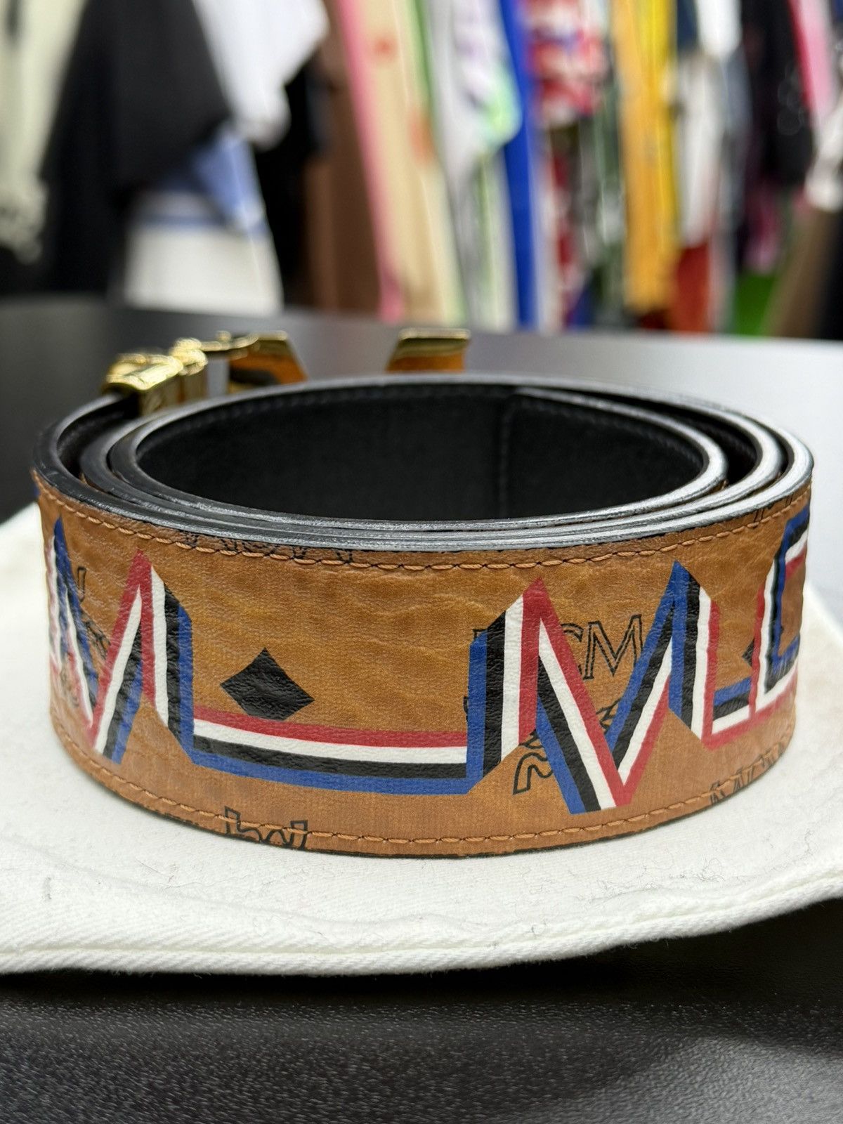 MCM Size 30 - MCM Visetos Artwork Belt Monogram Size 30 - 6 Thumbnail