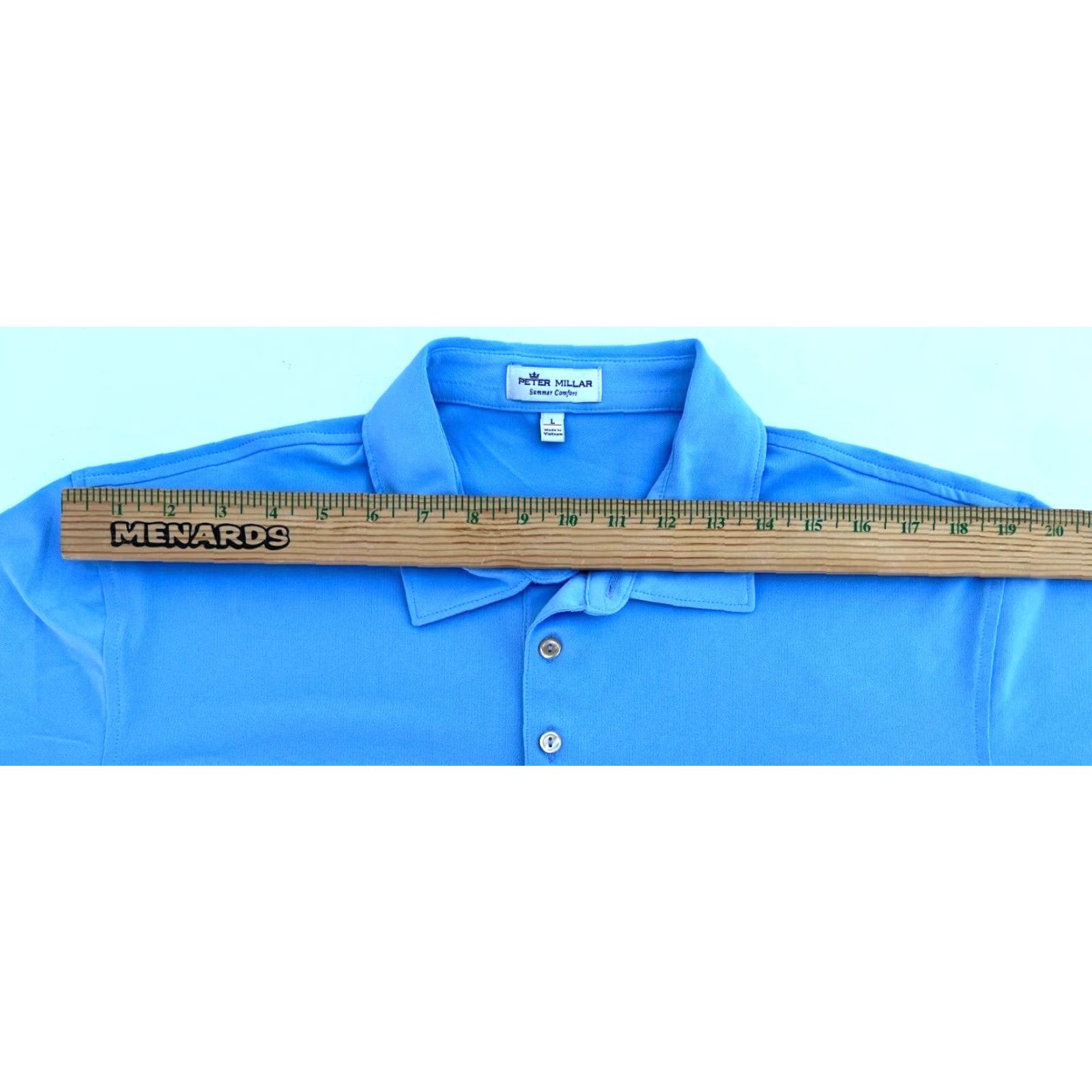 Peter Millar Peter Millar Summer Comfort Performance Polo Shirt Sz L Mens Polo Short Sleeve Blue Solid | Golf | Classic Preppy Size US L / EU 52-54 / 3 - 7 Thumbnail