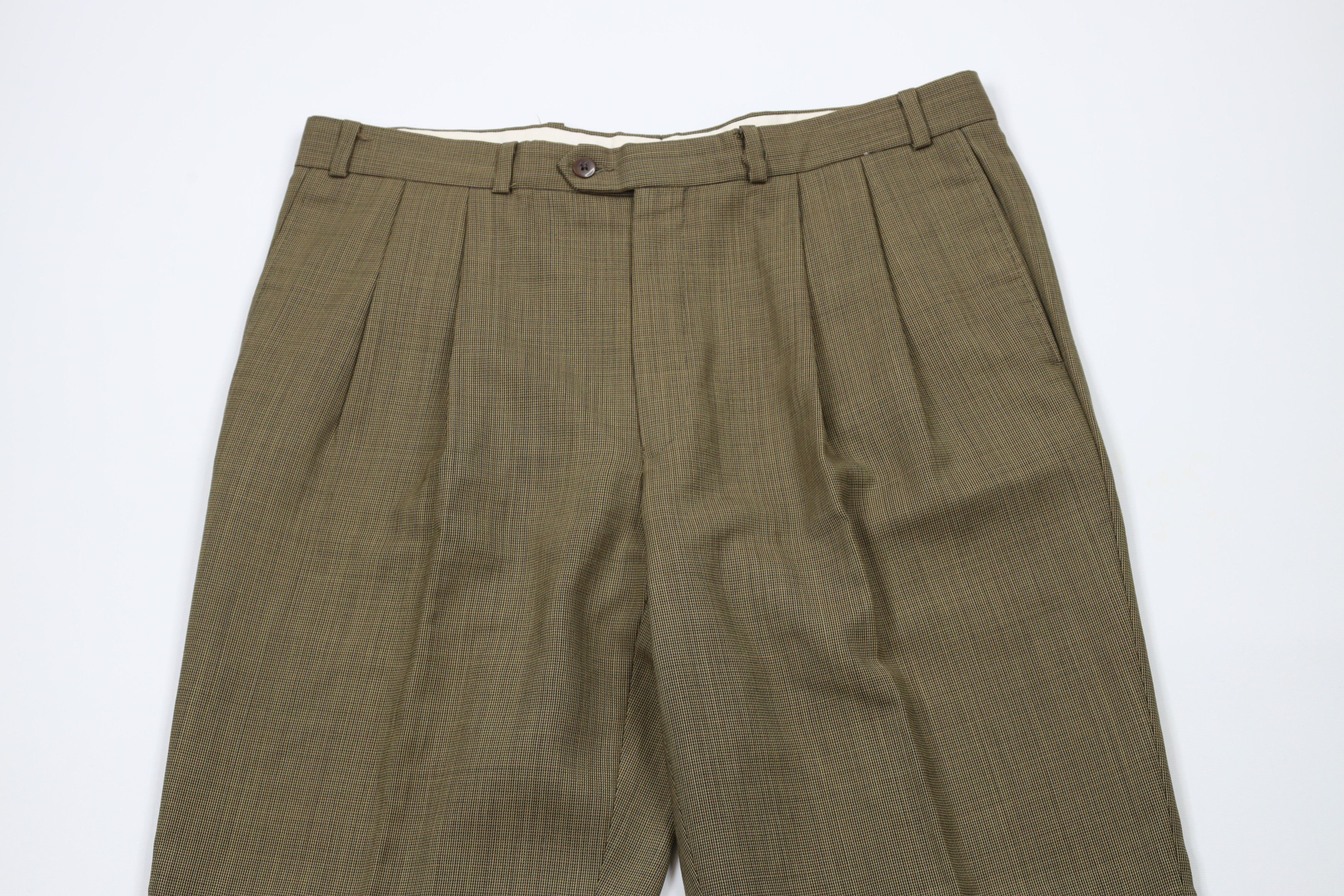 Ralph Lauren × Vintage Vintage 90s Ralph Lauren Pleated Wide Leg Chino Pants Beige Size US 36 / EU 52 - 2 Thumbnail