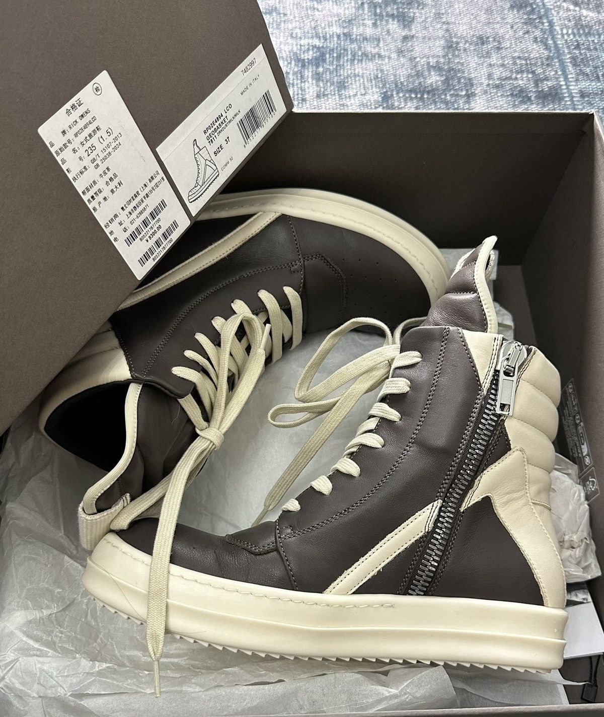 Rick Owens Rick Owens mainline inverted triangle high-top shoes Size US 7 / IT 37 - 7 Thumbnail