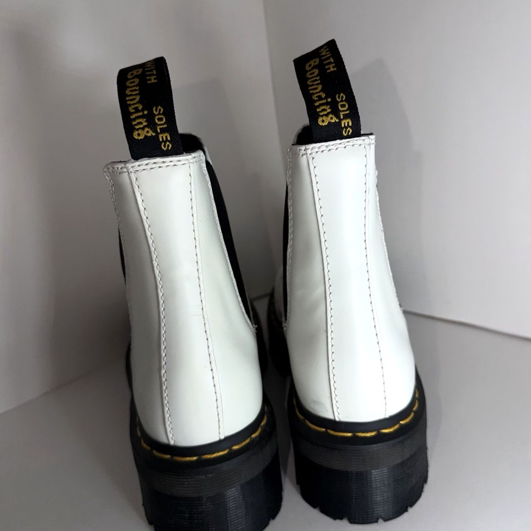 Dr. Martens Dr. Martens 2976 Quad Chelsea Boots Womens Size 8 White Platform Leather Fashion Boots Womens Platform Chelsea Boots Size US 8 / IT 38 - 5 Thumbnail