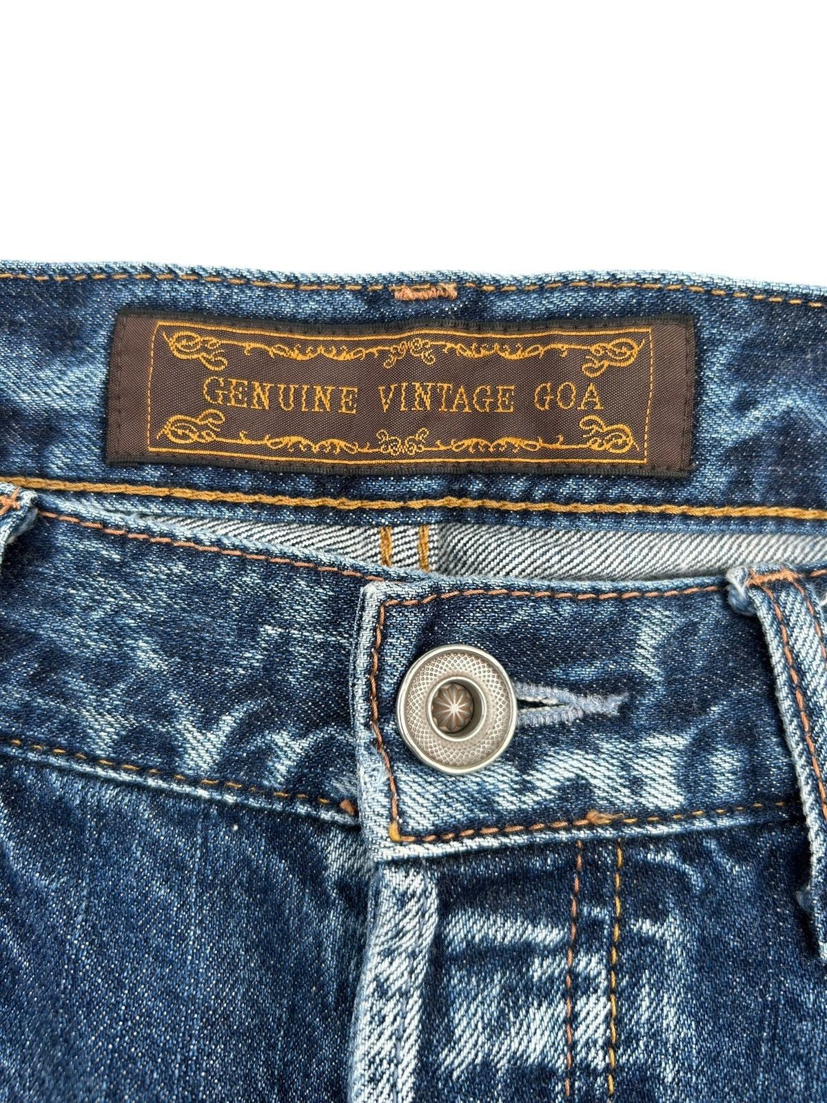 GOA G.O.A Selvedge Japanese Punk Distressed Denim Jeans Size US 31 - 2 Thumbnail