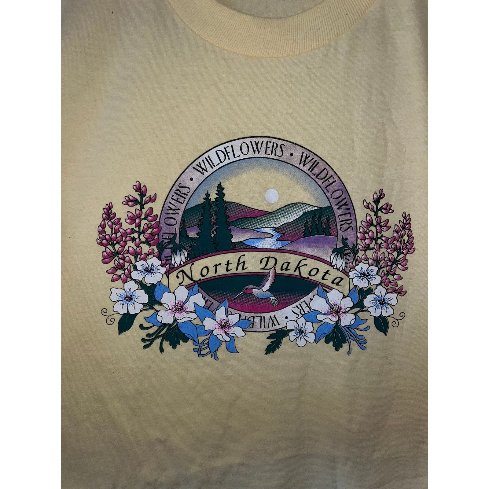 Jerzees Vintage North Dakota Shirt Tee Wildflowers Yellow 90s VTG L Size US L / EU 52-54 / 3 - 5 Thumbnail