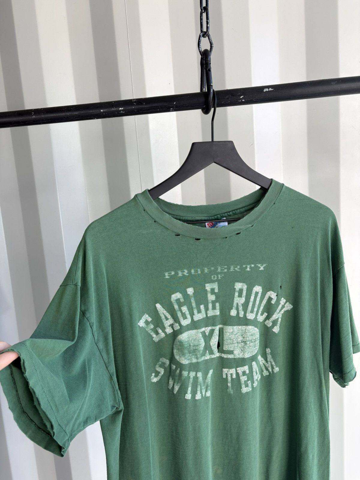 Vintage Thrashed Polo Eagle Rock Faded Distressed Shirt GRUNGE Band Size US XL / EU 56 / 4 - 4 Thumbnail