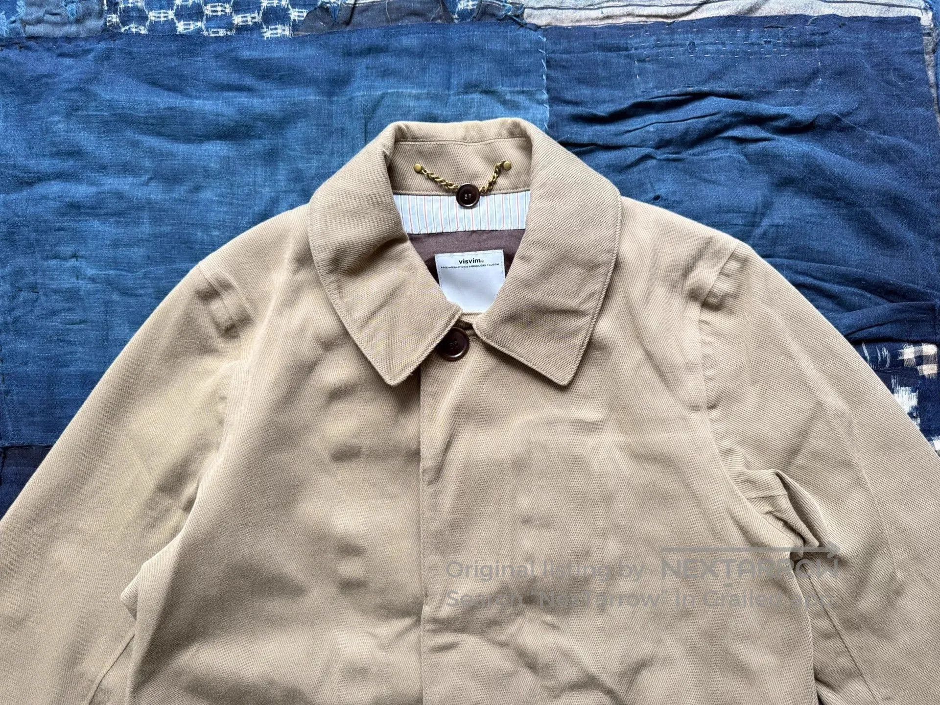 Visvim Beige Long Coat with Collar and Pockets. Size US L / EU 52-54 / 3 - 4 Thumbnail