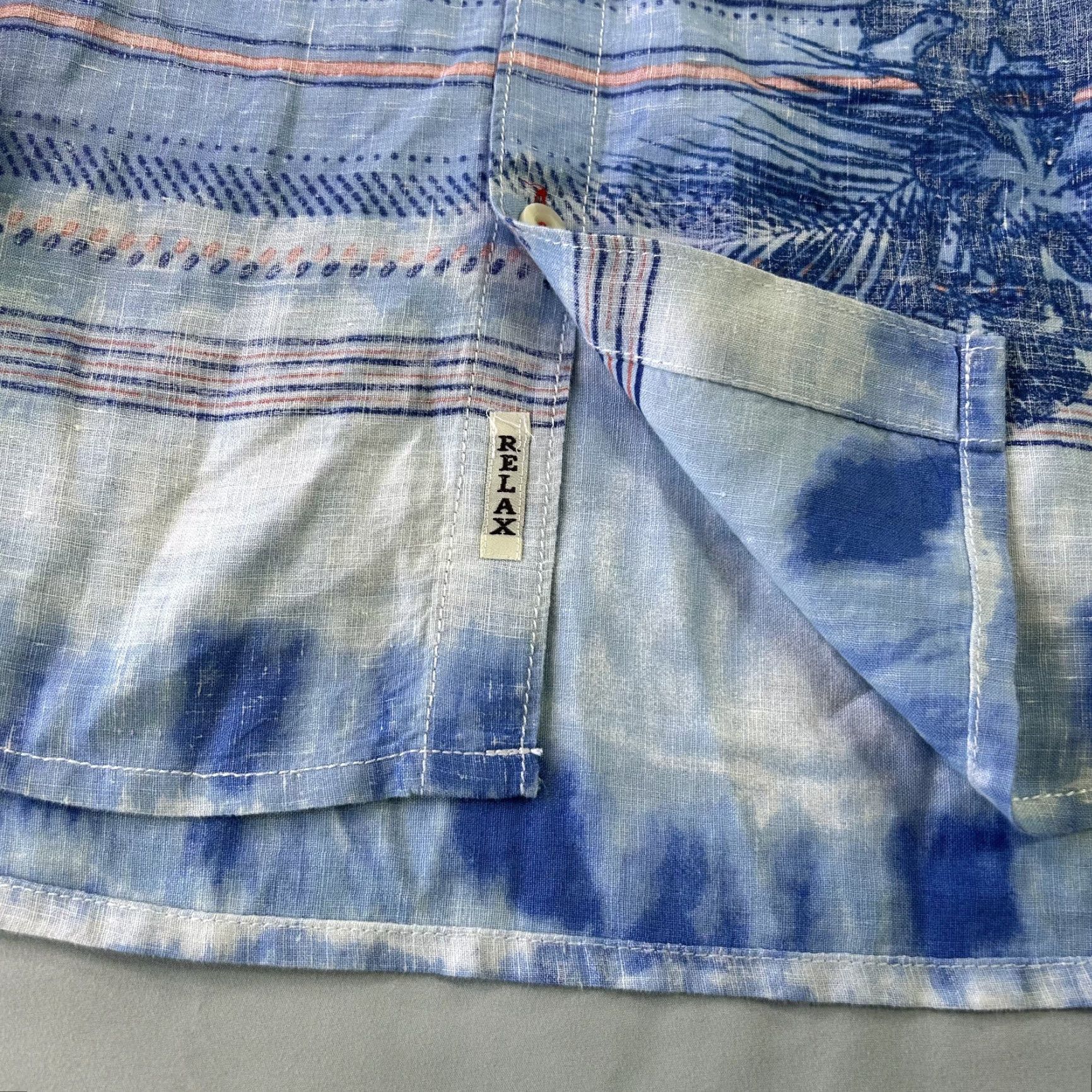 Tommy Bahama Tommy Bahama Relax Shirt Mens XL Blue Striped Linen Hawaiian Button Up Adult Size US XL / EU 56 / 4 - 4 Thumbnail