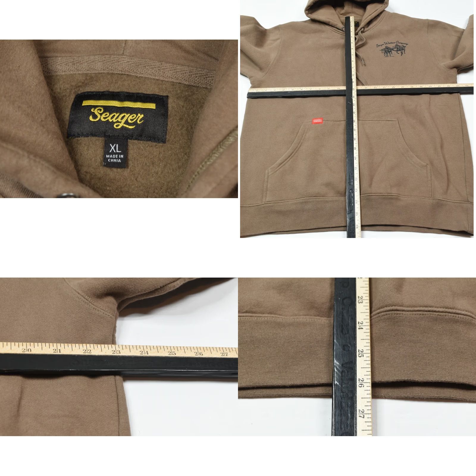 Vintage Seagar Western Company Hoodie Sweater Brown Long Sleeve Pullover XL Mens Regular Pullover Brown Western Size US XL / EU 56 / 4 - 8 Thumbnail