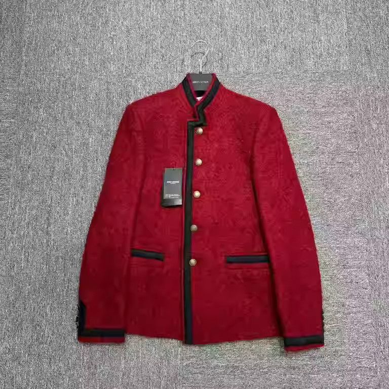 Saint Laurent Courtly Gold Button Blend Jacket