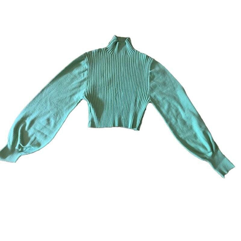 Shein Shein Cropped Turtleneck Sweater Aqua Green Size Large Size L / US 10 / IT 46 - 2 Thumbnail