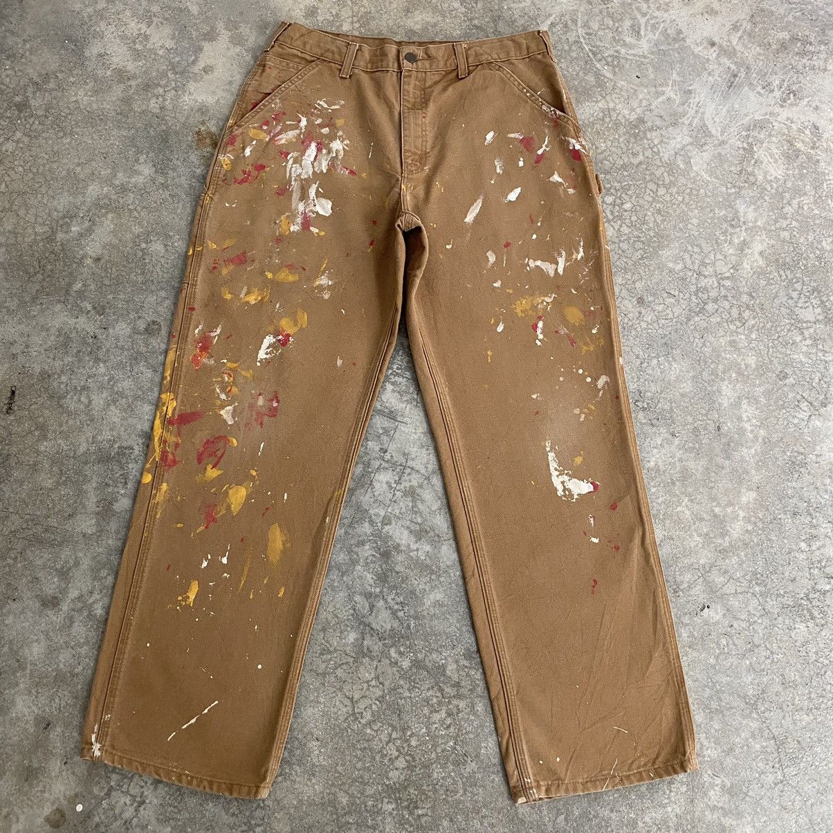 Carhartt Vintage Carhartt Tan Splatter Painter Workwear Pants Size US 33 - 2 Thumbnail