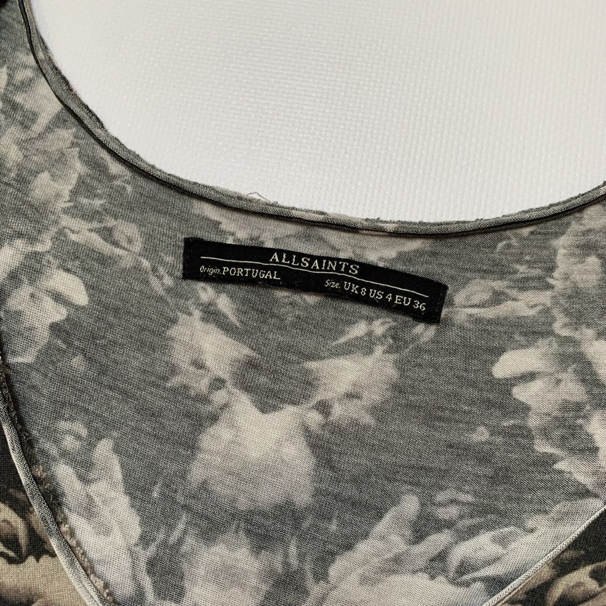Allsaints × Designer Allsaints Dress Viscose Short Sleeve Floral Size S / US 4 / IT 40 - 3 Thumbnail