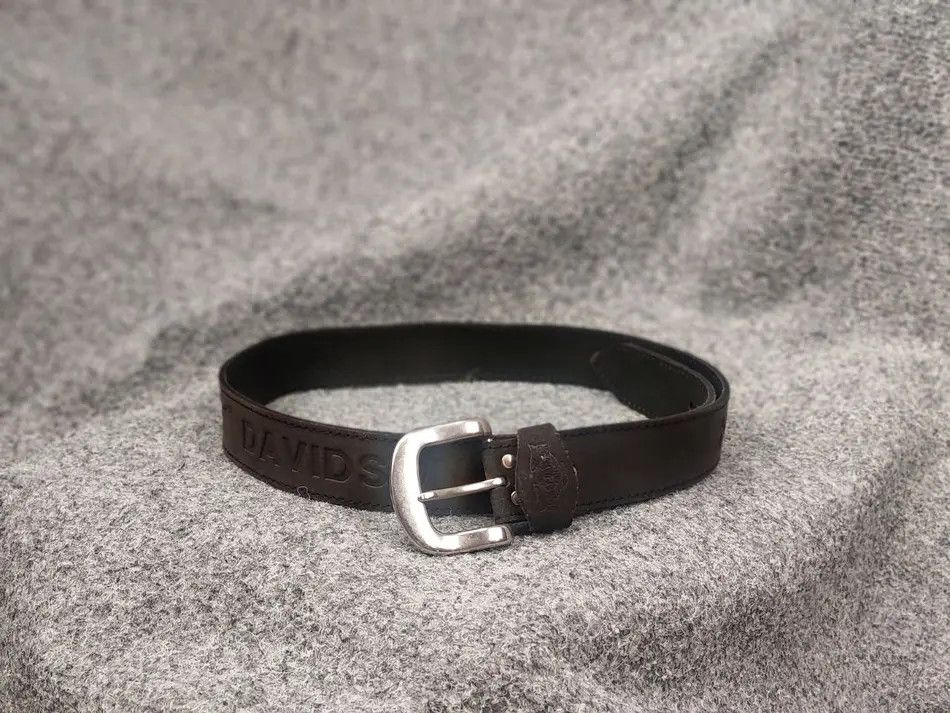 Harley Davidson Vintage Harley Davidson Logo Motor Dark Brown Leather Belt Size ONE SIZE - 1 Thumbnail