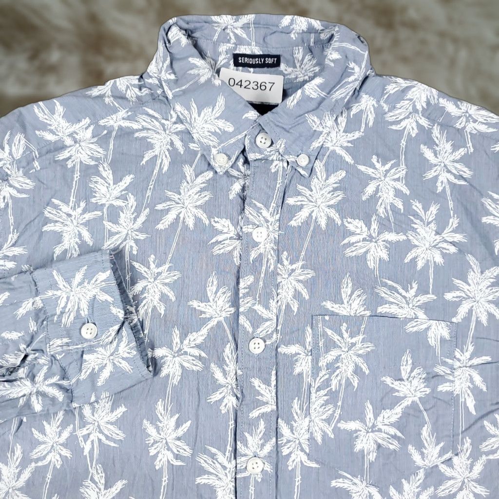 American Eagle Outfitters American Eagle Outfitters Shirt Mens Small Blue Button-Up Long Sleeve Casual Size US S / EU 44-46 / 1 - 1 Thumbnail