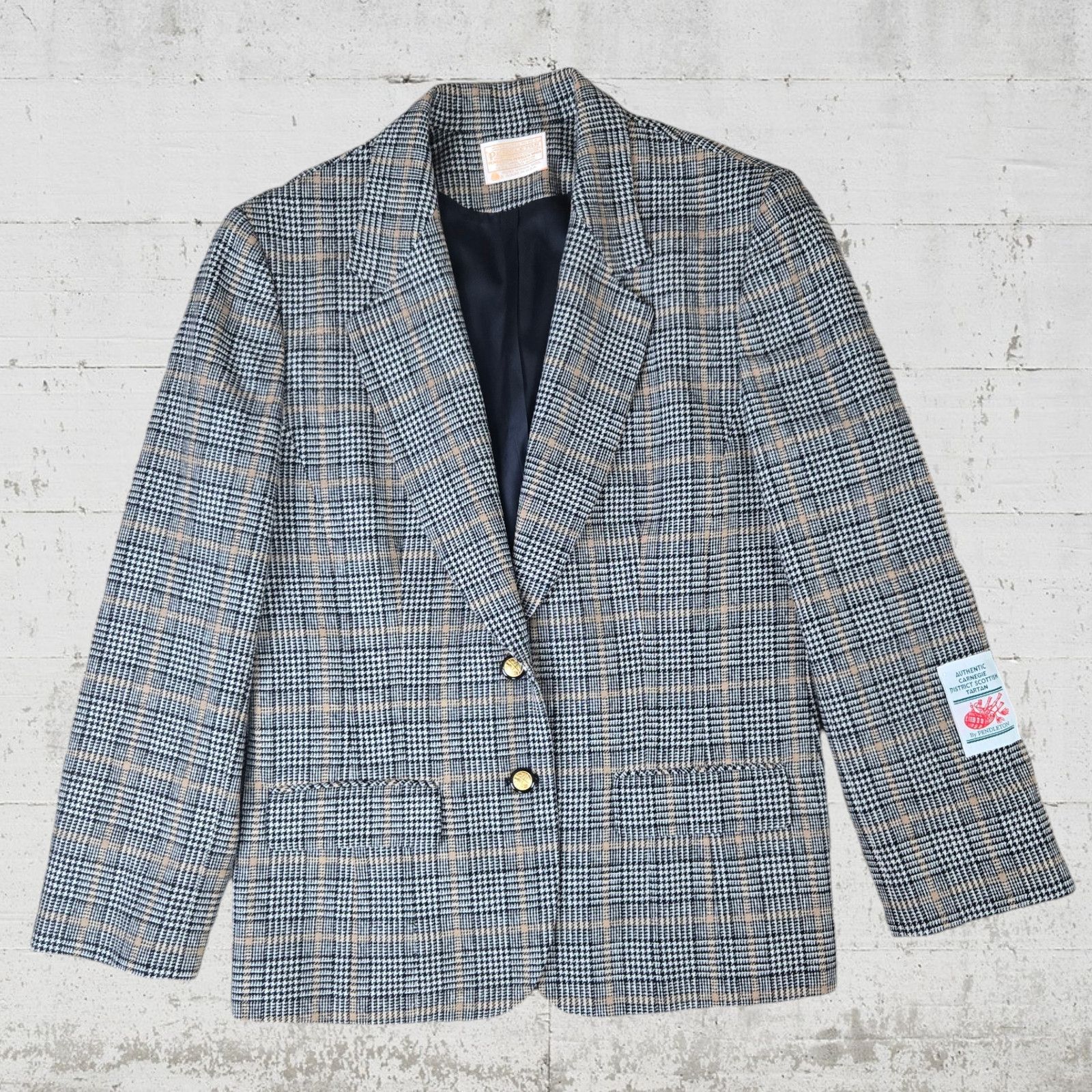 2024 Pendleton VTG Carnegie District Tartan Wool Blazer Sports Jacket SZ 14 Petite