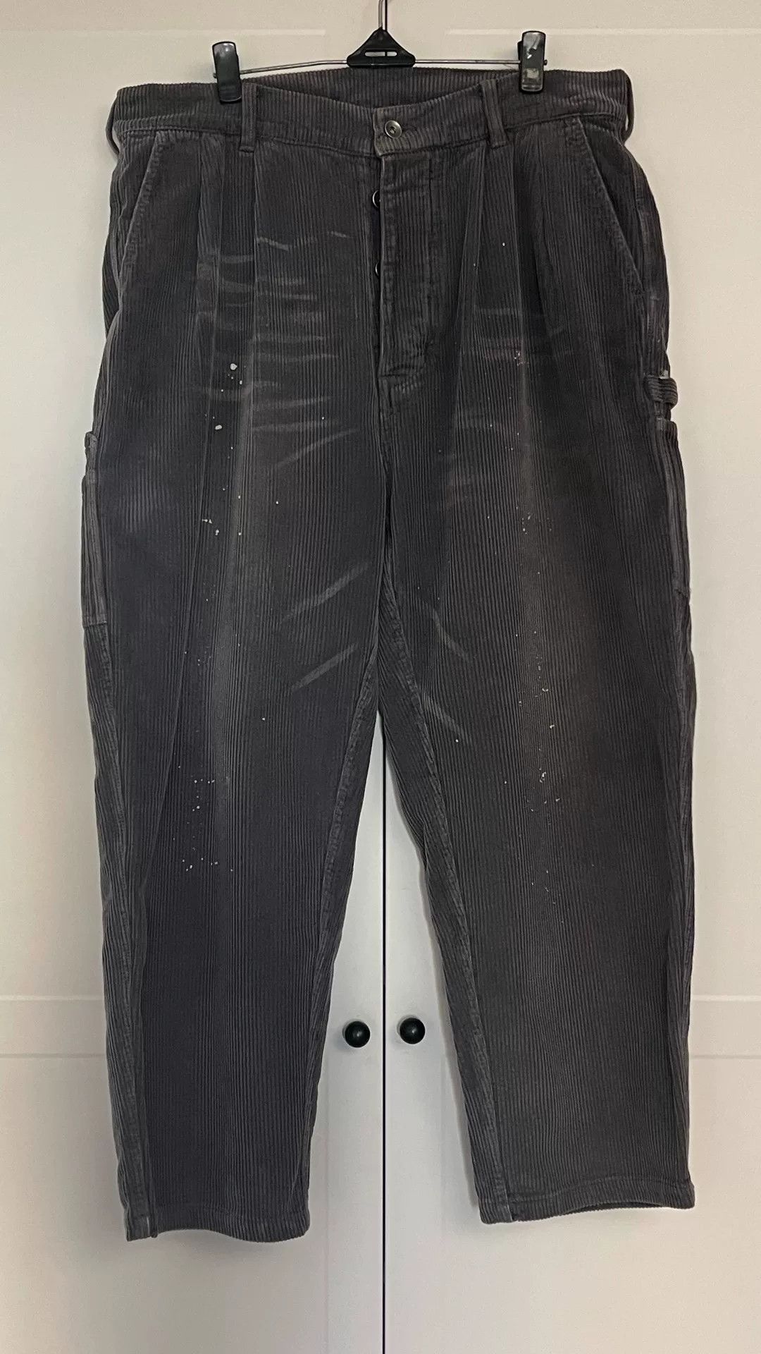 Madness Gray Corduroy Pants with Cut Design Size US 28 / EU 44 - 1 Thumbnail