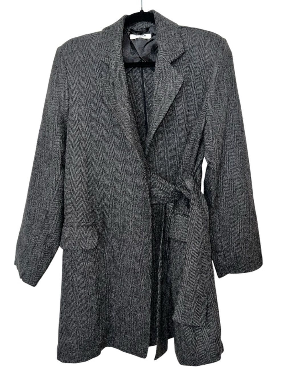 THAKOON Thakoon Italian-Made Herringbone Attached Belt Coat – Size Size M / US 6-8 / IT 42-44 - 1 Thumbnail