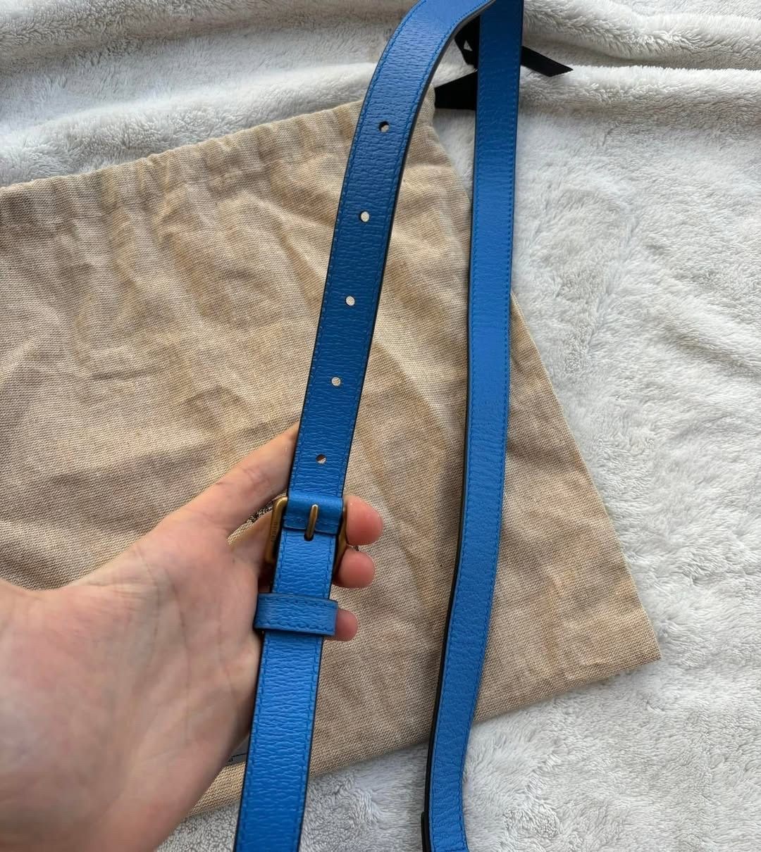Adidas × Gucci Gucci x Adidas Blue Leather Logo Side Phone Bag - Authentic Size ONE SIZE - 3 Thumbnail