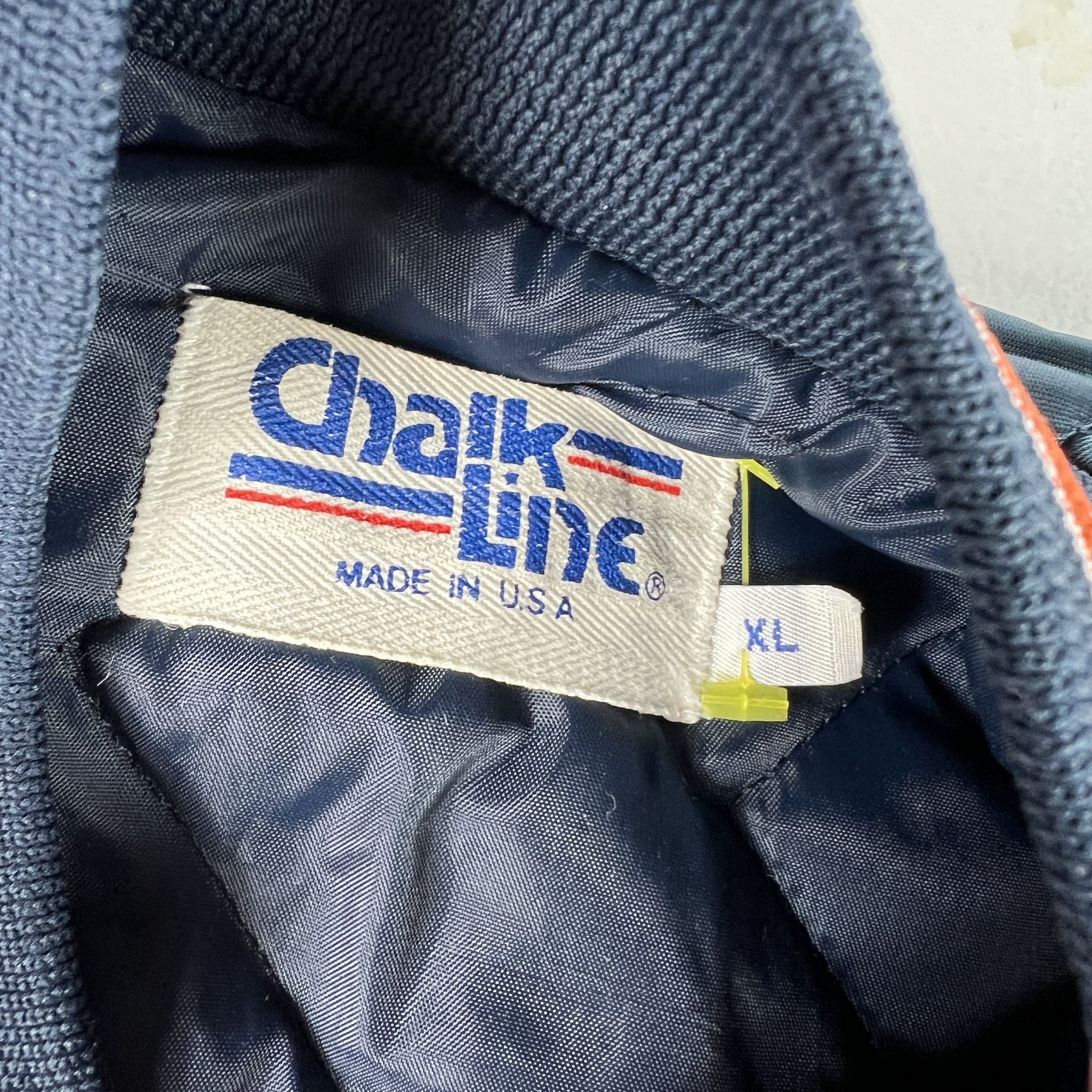 Chalk Line VTG 90 Chicago Bears Satin Jacket Blue Snap Button Bomber Size US XL / EU 56 / 4 - 10 Thumbnail